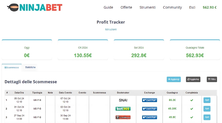 errori-ninjabet-matched-betting-scommesse-online-betfair-non-tenere-traccia-dei-profitti