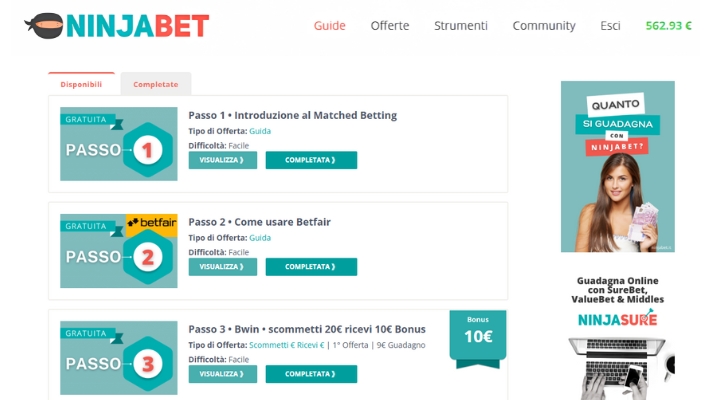 iniziare-matched-betting-ninjabet-guadagnare-online-completa-prima-offerta